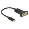 Delock USB 2.0 adaptér [1x USB-C® zástrčka - 1x RS232 zástrčka ] 63908 0.15 m