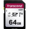 Karta SD SDXC 3D NAND Transcend, řada: 420T U1, A1 85 °C 25 °C Karta SD SDXC 3D NAND Transcend, řada: 420T U1, A1 85 °C 25 °C