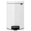 brabantia Newicon 111969 Pedálový odpadkový koš, 12 l, ocel, (Ø x v) 251 mm x 411 mm, bílá, otevírání pedálem, 1 ks