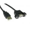 RS PRO Kabel USB do zásuvky IC Vnější, řada: RS PRO, A: USB typu A, 500 mm Vnitřní, Černá, B: USB typu A