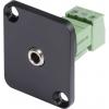 Hicon HI-J35SEFD-S jack konektor 3.5 mm přírubová zásuvka, rovná Pólů: 3 stereo černá 1 ks