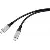 Renkforce Kabel USB-C USB 4.0 USB-C ® zástrčka 1.5 m černá hliníková zástrčka, silikonový, flexibilní provedení, 8K UHD RF-6805038