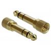 Delock 65983 65983 jack audio adaptér [1x jack zástrčka 6,3 mm - 1x jack zásuvka 3,5 mm] zlatá