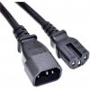 Akyga napájecí kabel [1x zásuvka C14 - 1x IEC zástrčka C14 10 A] 1 m černá