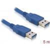 Delock USB kabel USB 3.2 Gen1 (USB 3.0 / USB 3.1 Gen1) USB-A zástrčka, USB-A zástrčka 5.00 m modrá pozlacené kontakty 82537