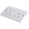 Zásuvka Bílá 2cestná Termoplastický, Urea Moulded 13A Typ G – britská Vnitřní BS 4573:1970, IEC 60884-1:2006, BS