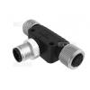 T-konektor M12 2× zásuvka/vidlice, 5 pinů, 60 V / 4 A, IP67