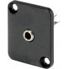 Hicon HI-J35SEFD jack konektor 3.5 mm přírubová zásuvka, rovná Pólů: 3 stereo černá 1 ks