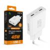Rychlá nabíječka ALIGATOR slim, PD 45W, 2xUSB-C, bílá Rychlá nabíječka ALIGATOR slim, PD 45W, 2xUSB-C, bílá