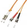 LINDY 46492 optické vlákno optické vlákno kabel 3.00 m oranžová [1x zástrčka LC - 1x ST zástrčka] 50/125 µ Multimode OM2