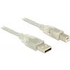 Delock USB kabel USB 2.0 USB-A zástrčka, USB-B zástrčka 5.00 m transparentní 83896 Delock USB kabel USB 2.0 USB-A zástrčka, USB-B zástrčka 5.00 m transparentní 83896