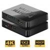 HDMI rozbočovač 1×2, 4K, Full HD, 3D, napájení USB HDMI rozbočovač 1×2, 4K, Full HD, 3D, napájení USB