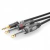 Sommer Cable HBA-3S62-0090 jack audio kabel [1x jack zástrčka 3,5 mm - 2x jack zástrčka 6,3 mm (mono)] 0.90 m černá