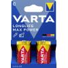 Varta VARTA Longlife Max Power C Blister 2 baterie malé mono C alkalicko-manganová 7800 mAh 1.5 V 2 ks