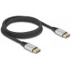 Delock DisplayPort kabel Konektor DisplayPort 2 m černá, stříbrná 80634 16K UHD, pozlacené kontakty, třížilový stíněný Kabel DisplayPort Delock DisplayPort kabel Konektor DisplayPort 2 m černá, stříbrná 80634 16K UHD, pozlacené kontakty, třížilový stíněný Kabel DisplayPort