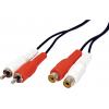 Value cinch audio kabel [2x cinch zástrčka - 2x cinch zásuvka] 5.00 m černá