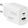 VOLTCRAFT UC-30W001 USB nabíječka, GaN, 1x USB A , 1x USB-C®, 30 W, Rychlé nabíjení, Power Delivery 3.0, bílá