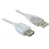 Delock USB kabel USB 2.0 USB-A zástrčka, USB-A zásuvka 1.80 m bílá 82239 Delock USB kabel USB 2.0 USB-A zástrčka, USB-A zásuvka 1.80 m bílá 82239
