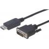 Digitus DisplayPort / DVI kabelový adaptér Konektor DisplayPort, DVI-D 24+1pol. Zástrčka 2.00 m černá DB-340301-020-S kulatý, dvoužilový stíněný,
