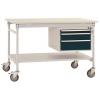 Manuflex BB5361.7016 Kompletní servírovací stolek základní mobilně se Melamin-Platte + pouzdro vestavné, Šxhxv: 1000 x 800 x 850 mm antracitová