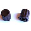 Přístrojový knoflík KP1406, 14 × 15 mm, hřídel 6 mm, hnědý
