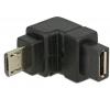 Delock USB 2.0 adaptér [1x micro USB 2.0 zástrčka B - 1x micro USB 2.0 zásuvka B] 65668 0 mm 90° zatočeno dolů