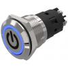 EAO Osvětlené tlačítko, řada: 82 IP65, IP67 SPDT Panel Okamžité Osvětlené 19 mm 3A, barva LED: Modrá 240 V dc 240 V ac
