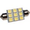 LED žárovka SV8,5-8 sufit 39 mm, 12 V, bílá, 9× SMD5050 LED žárovka SV8,5-8 sufit 39 mm, 12 V, bílá, 9× SMD5050