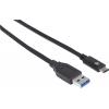 Manhattan USB kabel USB 3.2 Gen1 (USB 3.0 / USB 3.1 Gen1) USB-A zástrčka, USB-C ® zástrčka 1.00 m černá UL certifikace 353373