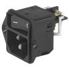 Schurter Konektor IEC C14, orientace těla: Rovný, Montáž do panelu, Šroubová svorka velikost pojistky 27.6 x 31.6 mm,