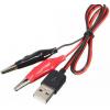 Redukce USB-A na 2× krokosvorka, kabel 60 cm