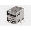 Konektor USB-A zásuvka 2× 90°, Au, bílá, DS1096-WN0X