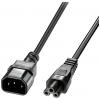 LINDY napájecí síťový kabel [1x IEC zástrčka C14 10 A - 1x IEC C5 spojka] 1.00 m černá