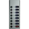 Maxtrack CH11L USB Hub 8 portů USB-A USB 3.0 5 GBit/s lze spínat jednotlivě stříbrnošedá CH11L