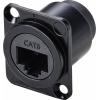 TRU COMPONENTS TC-9554644 TRU COMPONENTS TC-9554644 RJ45 průchozí vestavná zásuvka D, tvar Cat 6 zásuvka, rovná Počet pólů 8P8 zásuvka, rovná Počet pólů 8P8C