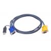 Aten Kabel KVM Vnější, A: VGA, B: USB typu A Vnější 3 m, Modrá Aten Kabel KVM Vnější, A: VGA, B: USB typu A Vnější 3 m, Modrá