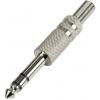 TRU COMPONENTS 595203 jack konektor 6.35 mm zástrčka, rovná Pólů: 3 stereo stříbrná 1 ks