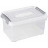 Curver 243803 Úložný box, HANDY, stohovatelné, (d x š x v) 294 x 194 x 150 mm, transparentní, stříbrná, 1 ks