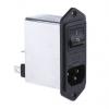 Schaffner Filtr IEC 2A C14 Vnější, Montáž do panelu 5 x 20 mm, 250V ac 2 póly, 400Hz, 50 Hz Faston, 85 °C 2, -25 °C