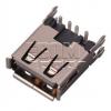 Konektor USB-A zásuvka, 90°, SMD, zlacené kontakty, černá