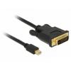 Delock Mini-DisplayPort / DVI kabel Mini DisplayPort konektory, DVI-D 24+1pol. Zástrčka 3 m černá 83990 pozlacené kontakty, třížilový stíněný, kroucený Kabel Delock Mini-DisplayPort / DVI kabel Mini DisplayPort konektory, DVI-D 24+1pol. Zástrčka 3 m černá 83990 pozlacené kontakty, třížilový stíněný, kroucený Kabel