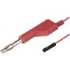 Měřicí kabel banánek 4 mm ⇔ zásuvka 0,64 mm SKS Hirschmann MAL 4-0.64/100-0.25, červená