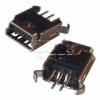 Konektor mini USB B, zásuvka, 5 pinů, rovné vývody Konektor mini USB B, zásuvka, 5 pinů, rovné vývody