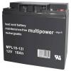 multipower MPL18-12 146660 olověný akumulátor 12 V 18 Ah olověný se skelným rounem (š x v x h) 181 x 167 x 76 mm šroubované M5 bezúdržbové, nepatrné vybíjení