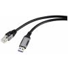 Renkforce USB, síťový kabelový adaptér [1x USB 3.0 zástrčka A - 1x RJ45 zástrčka] 3.00 m hliníková zástrčka
