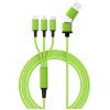 Smrter Nabíjecí kabel USB USB 2.0 Apple Lightning konektor, USB-A zástrčka, USB-C ® zástrčka, USB Micro-B zástrčka 1.20 m zelená s funkcí OTG, látkový potah