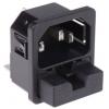 Schurter Konektor IEC C14, orientace těla: Rovný, Zacvakávací montáž velikost pojistky 5 x 20 mm Vnější, 250V 10A Schurter Konektor IEC C14, orientace těla: Rovný, Zacvakávací montáž velikost pojistky 5 x 20 mm Vnější, 250V 10A