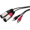Monacor 0069020 XLR / cinch audio propojovací kabel [2x XLR zástrčka - 2x cinch zástrčka] 1 m černá
