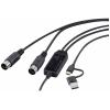 Renkforce RF-6439636 USB, MIDI adaptér [2x DIN zástrčka 5pol. - 1x USB-C®, USB A] černá 2 m