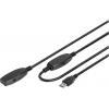 Digitus USB kabel USB 3.2 Gen1 (USB 3.0 / USB 3.1 Gen1) USB-A zástrčka, USB-A zásuvka 15.00 m černá stíněný, dvoužilový stíněný DA-73106